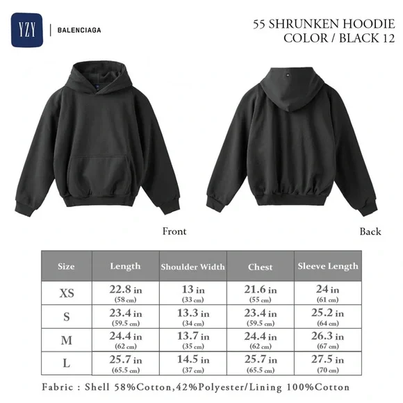 YEEZY GAP 55 Shrunken Hoodie - Picture 4 of 10